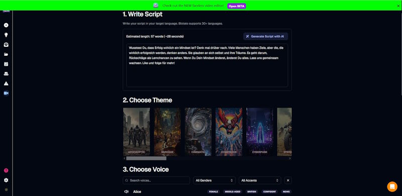Blotato Video Creator